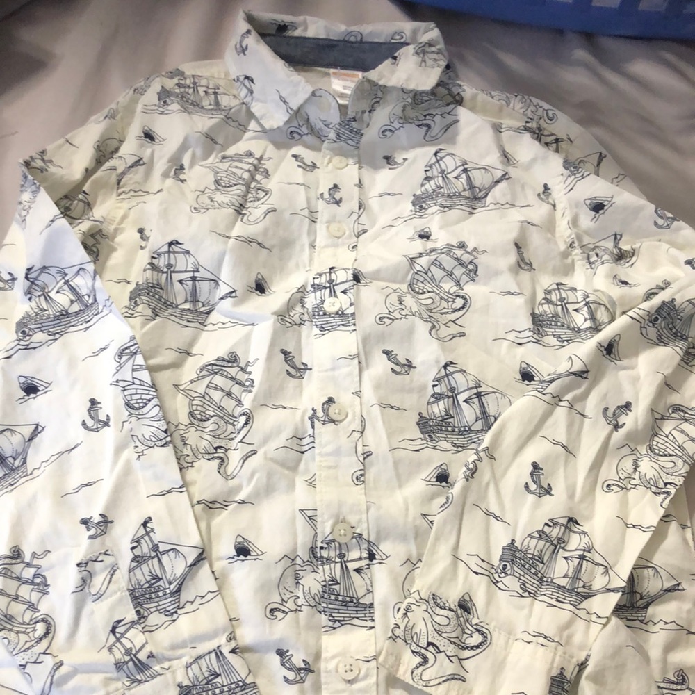 Gymboree boys button down nautical shirt